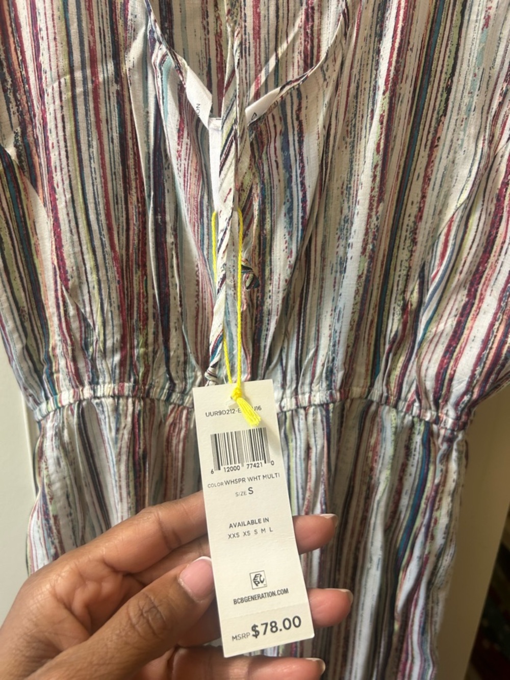 BCBGeneration White Striped romper